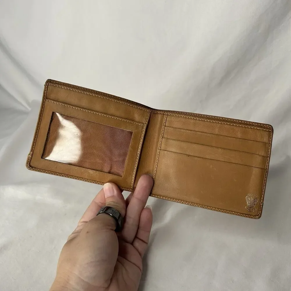 Vintage Gucci Light Brown Leather Bi-Fold Wallet Men’s